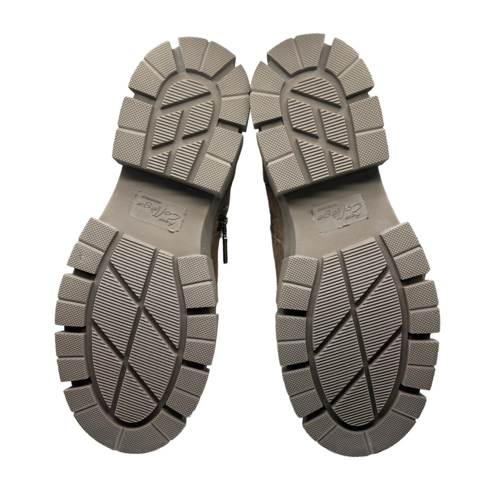 Aqua College Booties Dark Taupe Side Goring Back Waterproof Round Toe Suede 8.5M - Picture 4 of 6